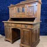 Art Nouveau period stepped desk in carved oak circa 1900