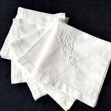 6 old white cotton napkins monogrammed “CG”