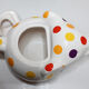 White polka dot Elephant teapot, vintage French
