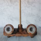 Carved wood shells salt and pepper shaker