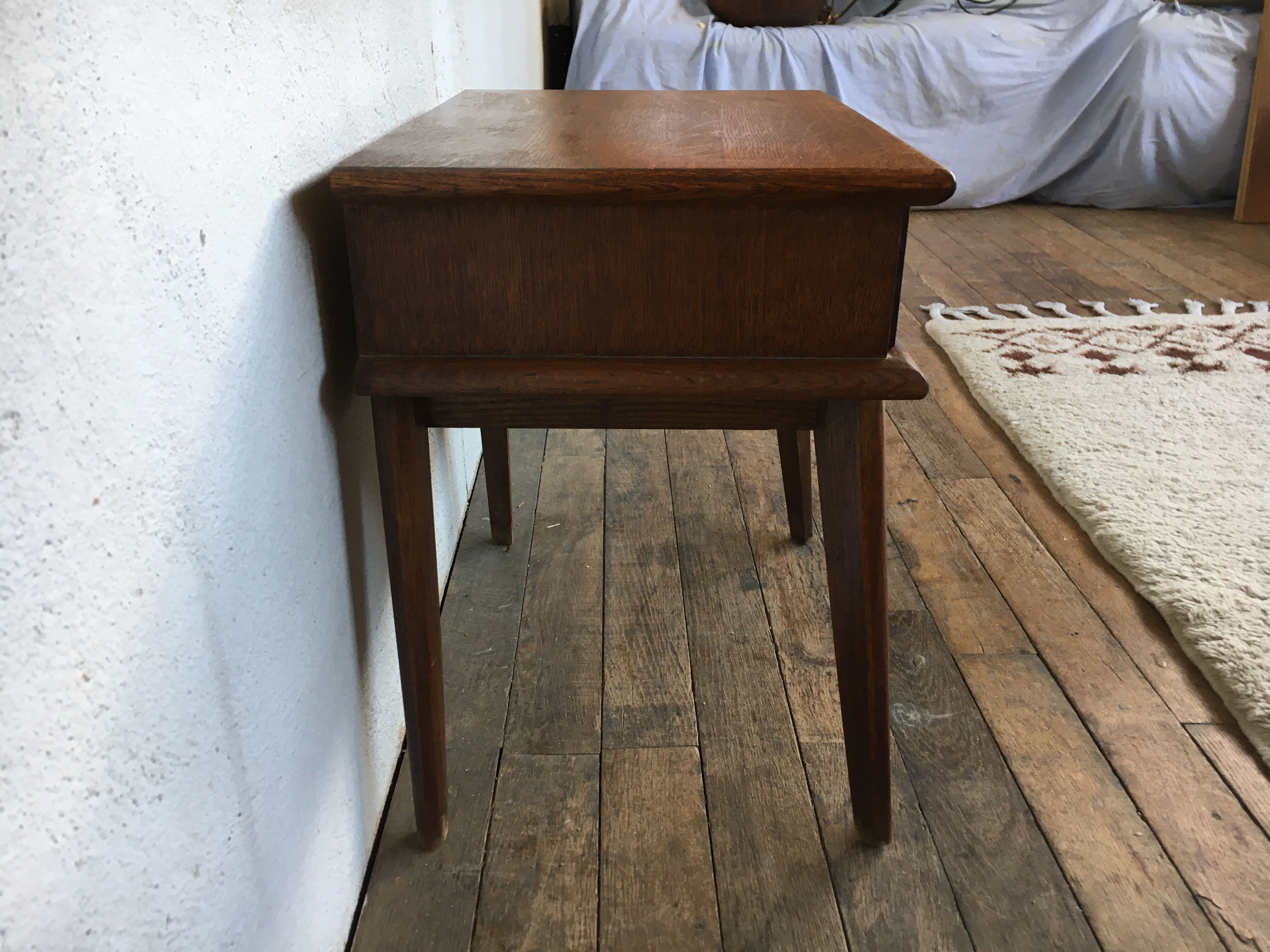 Bedside bedside bedside end of vintage sofa old 1950 - oak - retro bedside