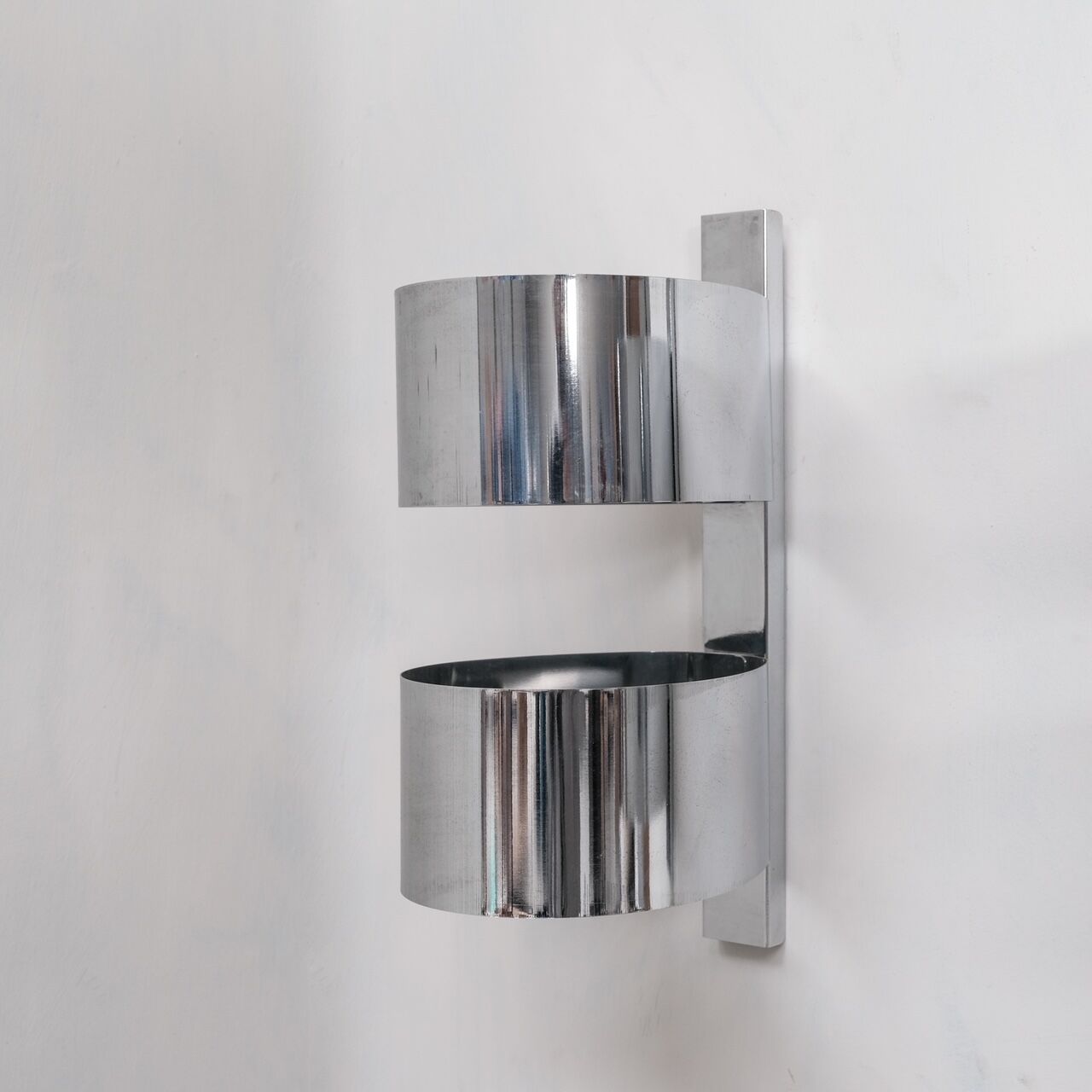 Pair of chrome italian mid-century wall lights