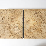 Panther coffee table on stone base and glass tablet