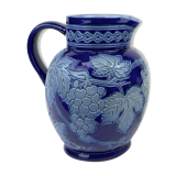 Pitcher in Alsace sandstone - vine theme - grape pattern