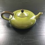 Large olive green Provençal teapot