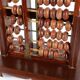 Ancien pied de lampe boulier, abacus chinois suanpan “lotus‑flower brand”
