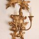 Louis XVI wall lamps Rocaille gilded carved wood antique mirror glass