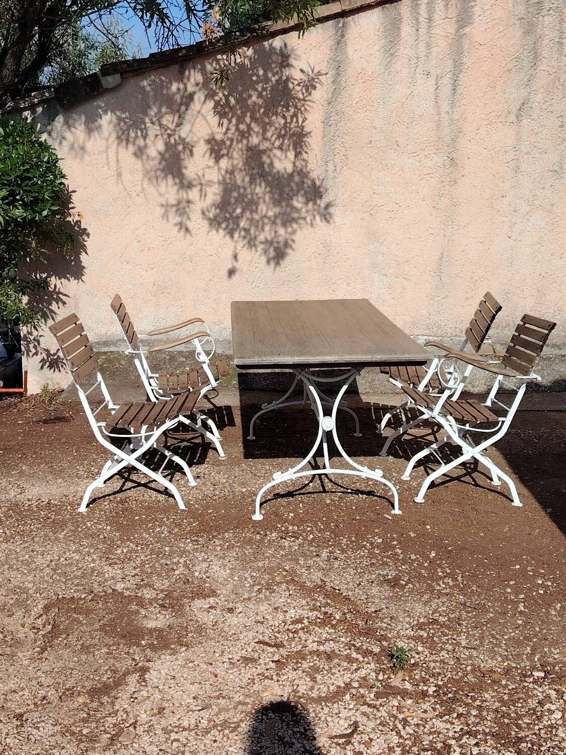 Old vintage wrought iron art nouveau garden furniture