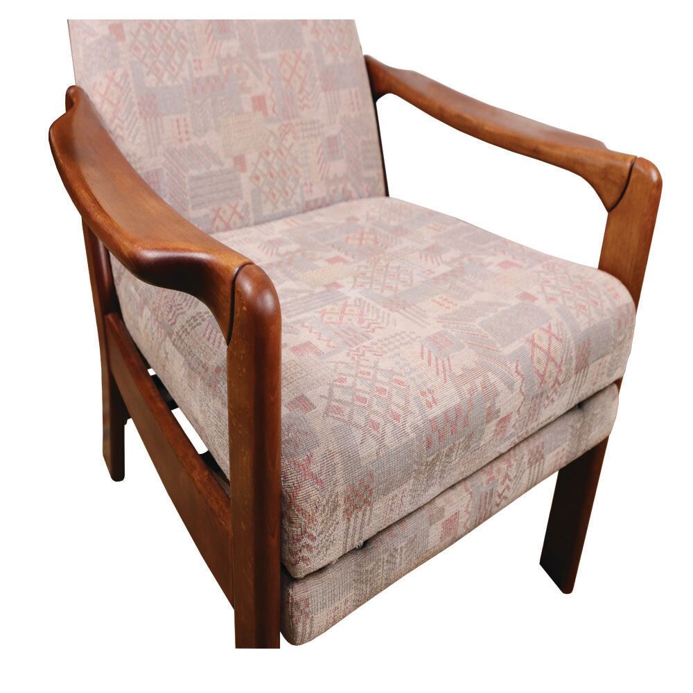 Danish Modern recliner armchair with folding footrest, 1960s