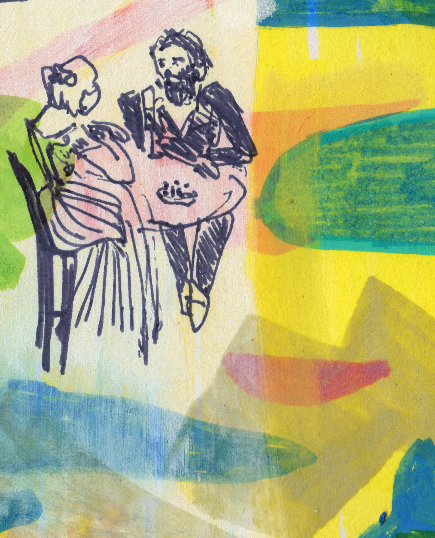 The bride and groom on the harbour