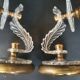 Paire d'appliques vintage en verre sablé et doré