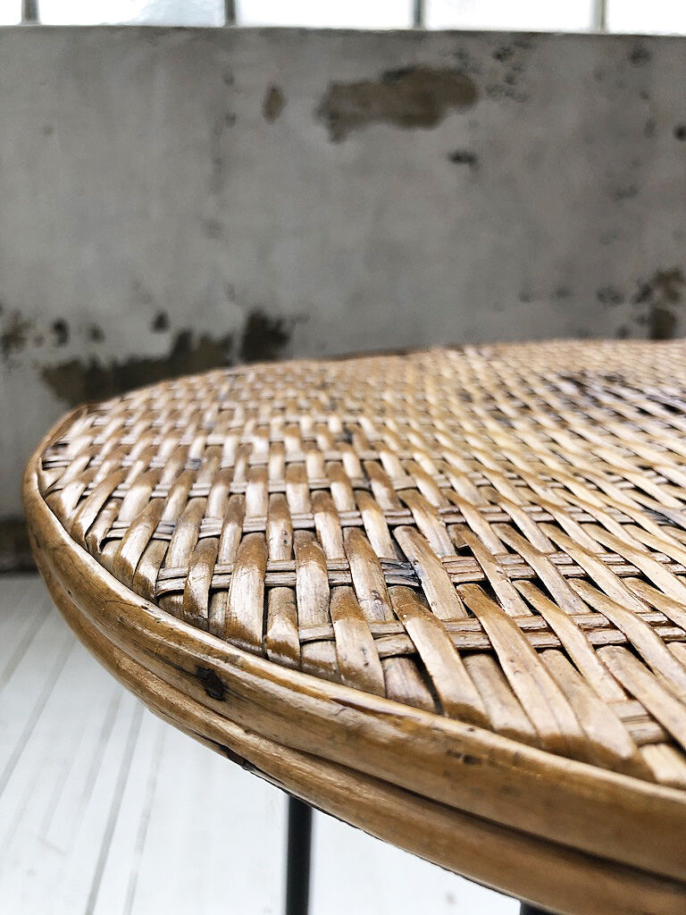 Wicker and metal coffee table