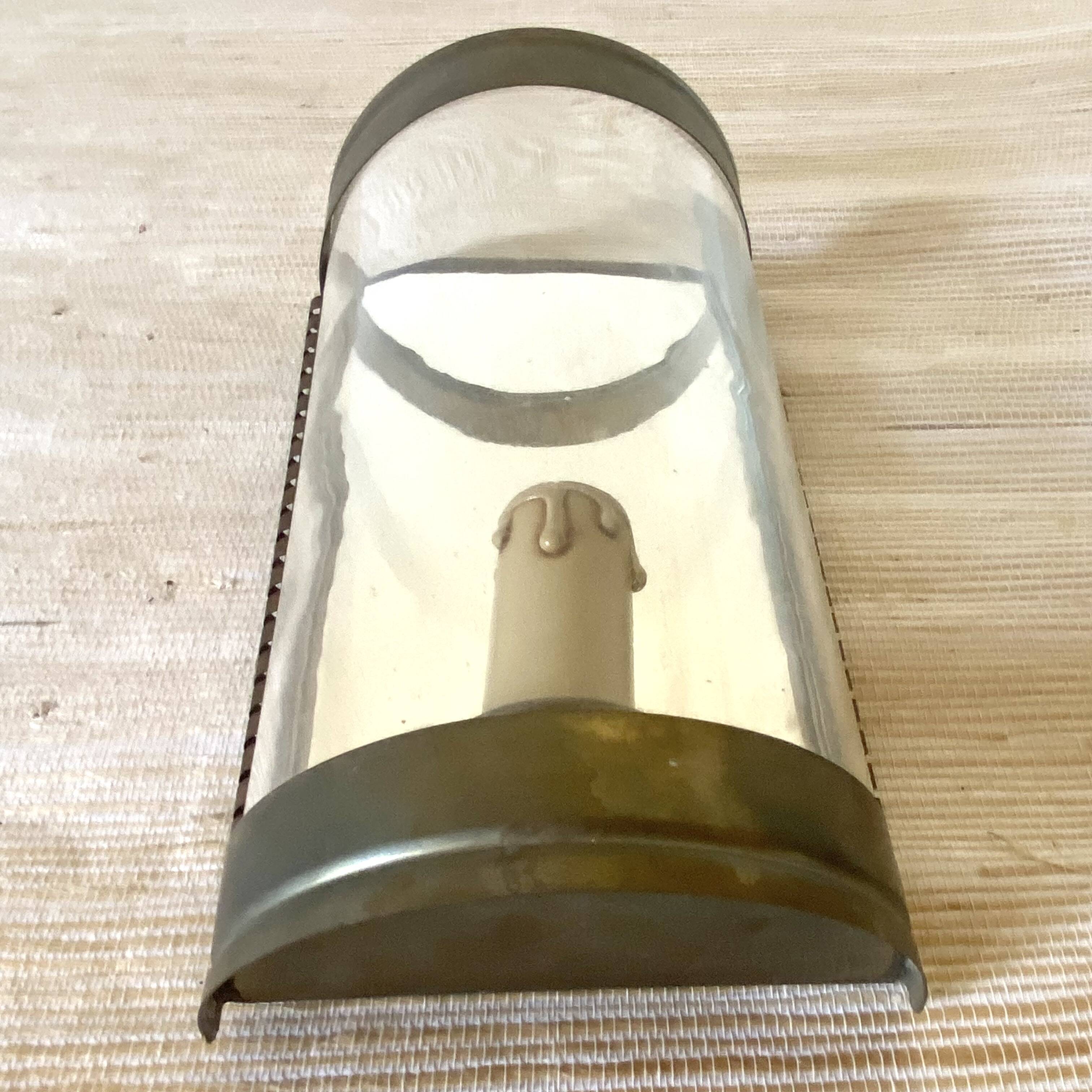 Brass and mirror lantern wall light