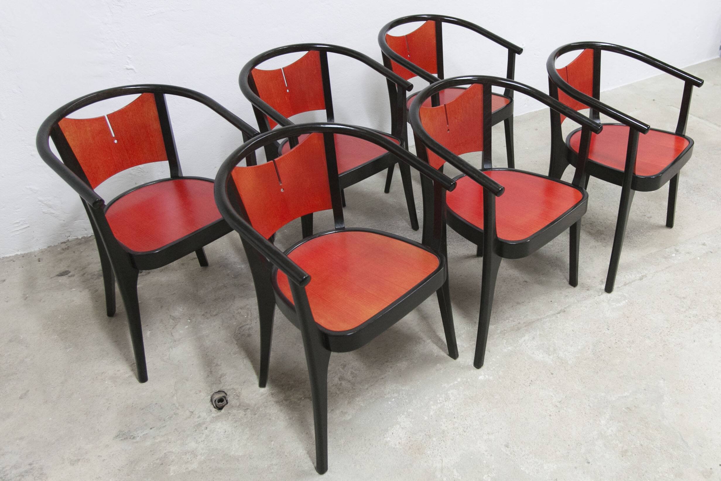 Set of 6 Baumann Diese armchairs, designed by Pagnon Pelhaître