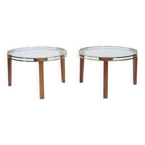 2 tables basses en verre,