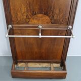 Portemanteau Art déco tchécoslovaque en noyer avec miroir, années 1930