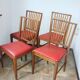 Set of 4 Moder chairs, 1960s – oak and eco-leather, vintage