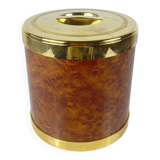 Vintage ice bucket with a magnifying effect – golden lid, 1970.