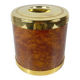 Vintage ice bucket with a magnifying effect – golden lid, 1970.
