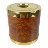 Vintage ice bucket with a magnifying effect – golden lid, 1970.