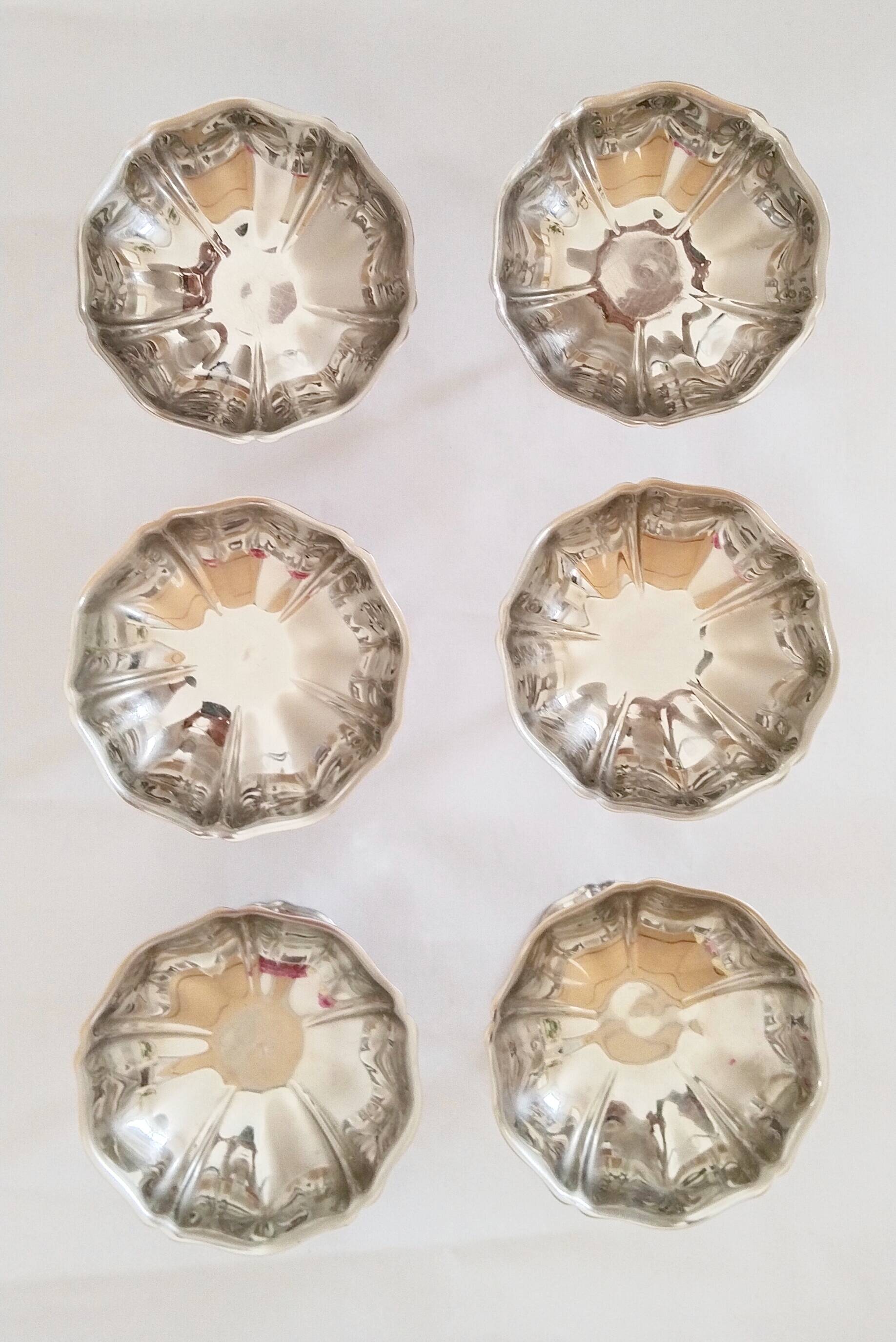 Coupes à glace ou sorbet sur pied, vintage, en inox 18/10 (ref20)