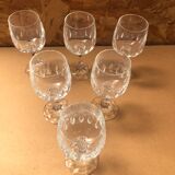Set of 6 Cristal D'Arques Longchamp Vin France Vintage Stemmed Glasses