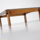 Table basse carrée en chêne et verre, Italie 1970