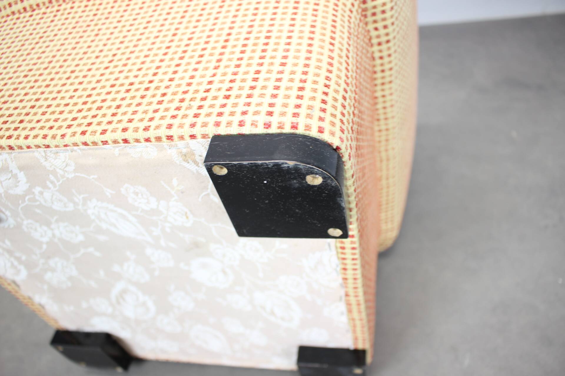 Tabouret art déco tchécoslovaque des années 1930 avec assise à ressorts, nouvelle tapisserie