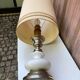Vintage lamp in gold metal and white opal from the 1970s.