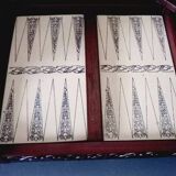 Board Game - Backgammon Set - Vintage - Wood, Ceramic