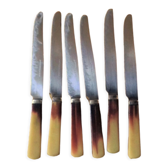 Lot of 6 old bakelite cheese knives