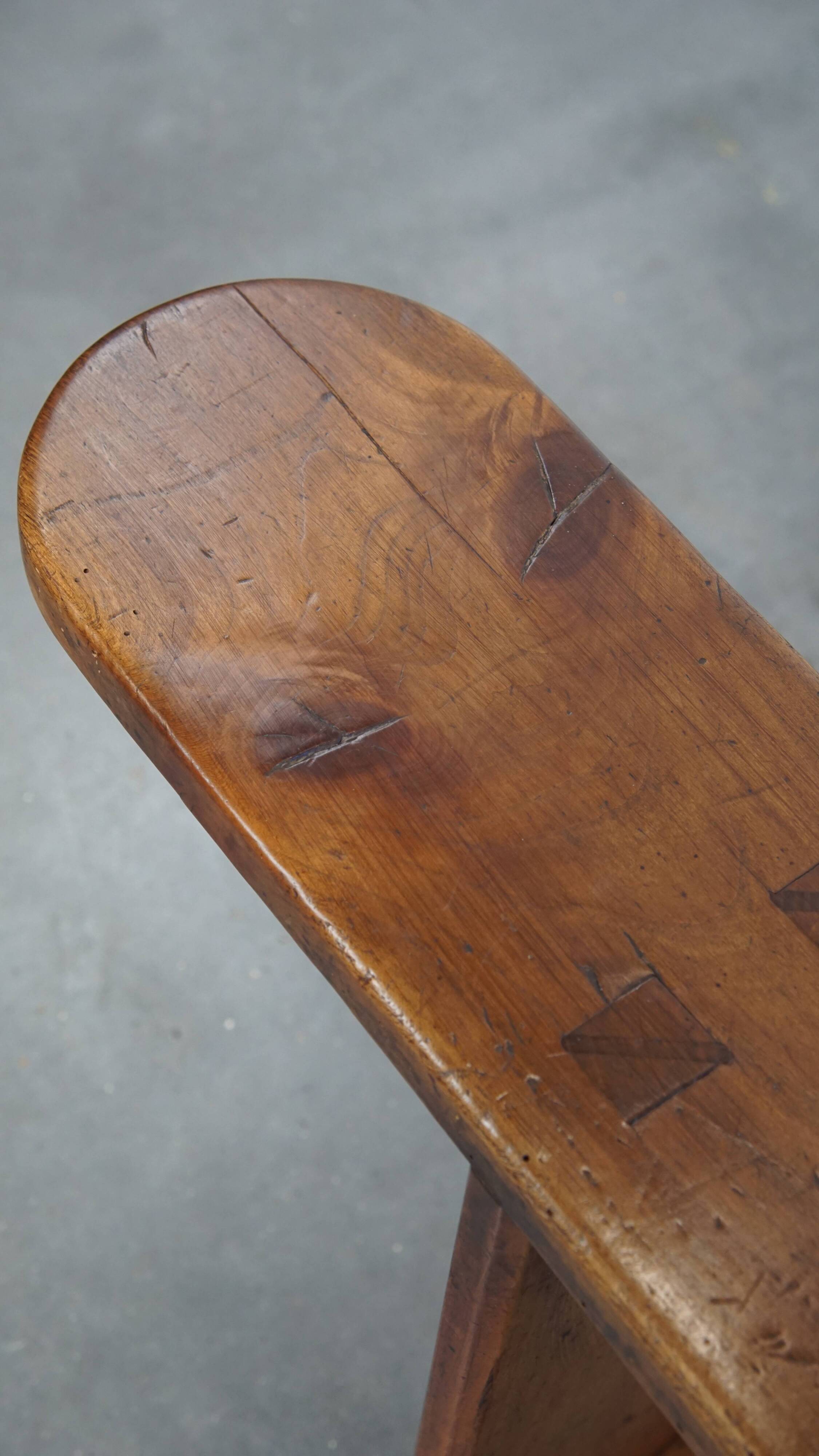 Set of 2 antique French hall benches for the dining table