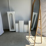Miroir sur pied en bambou et rotin H:1m80