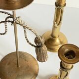 Vintage Knot Candle Holders Brass Metal