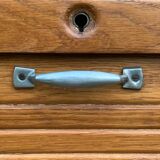 Antique oak tambour door filing cabinet, H120