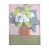 Painting "bouquet green and white" vintage