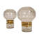 Pair of solid clear crystal candlesticks in modern Scandinavian style Orrefors Sweden