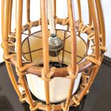 Rattan pendant lamp design 60s - 70s