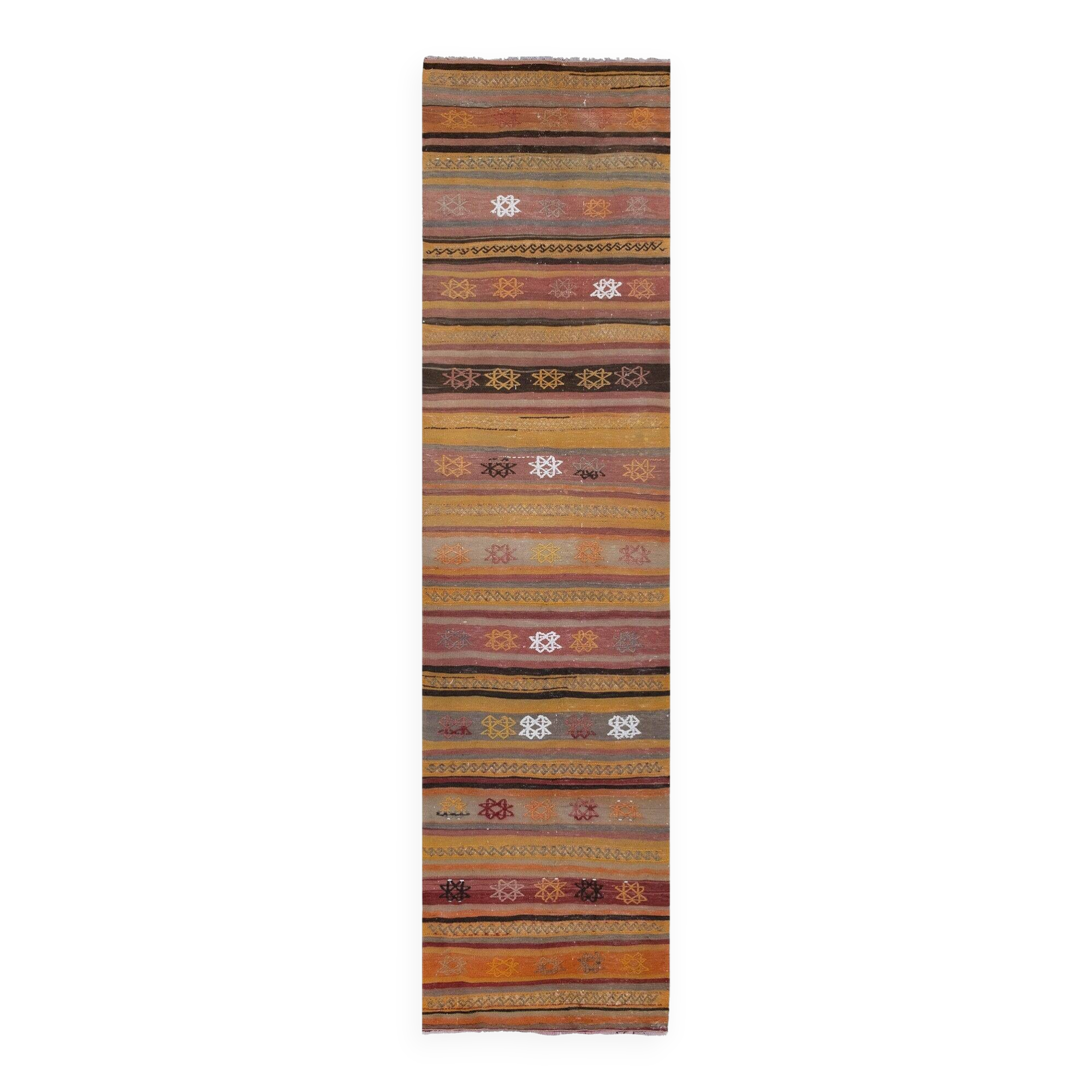 Vintage Turkish hallway rug 68x268 cm
