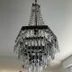 Lustre Montgolfière en laiton et pampilles