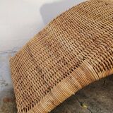 Vintage rattan chaise longue deck chair - 1970s