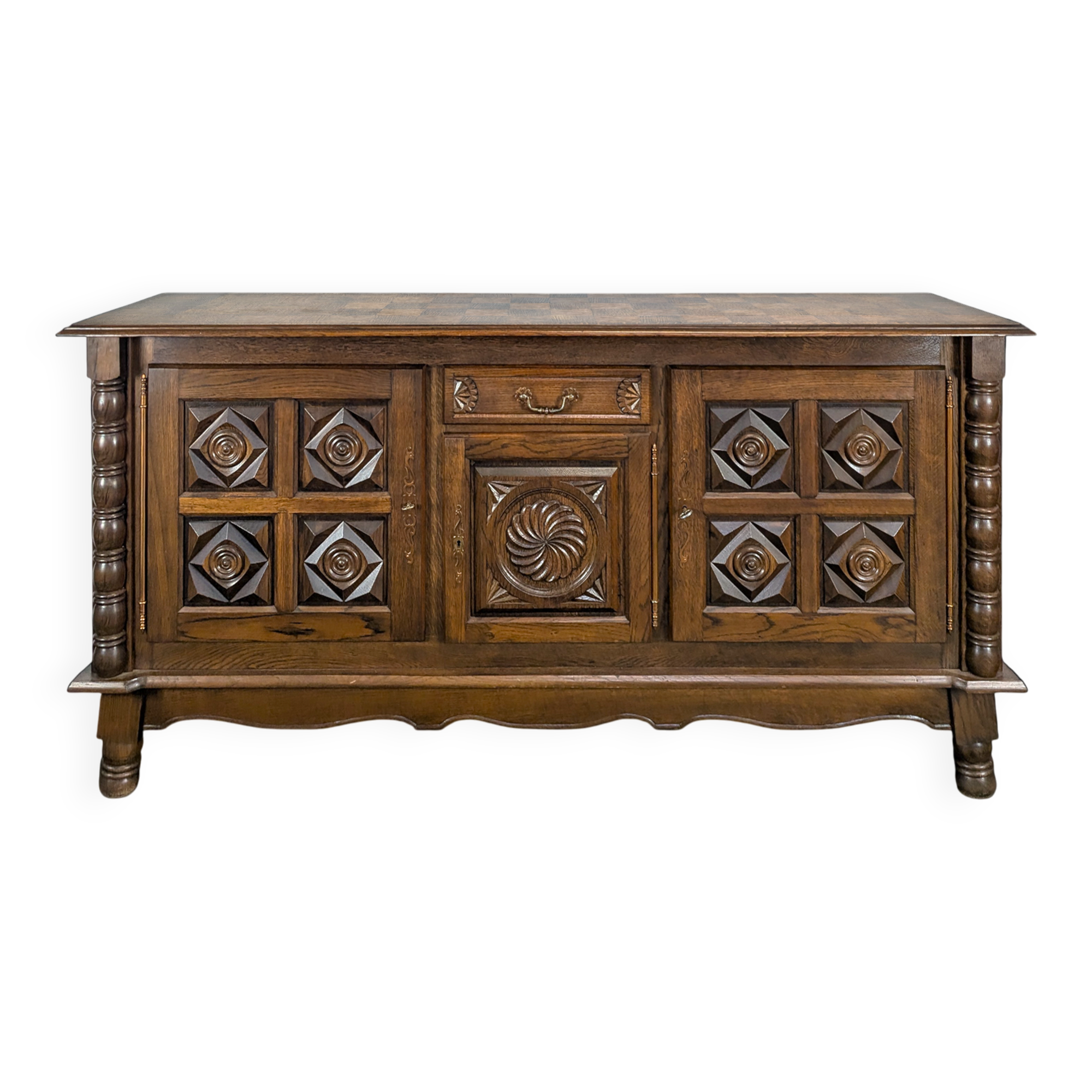 Brutalist sideboard in the spirit of Dudouyt.