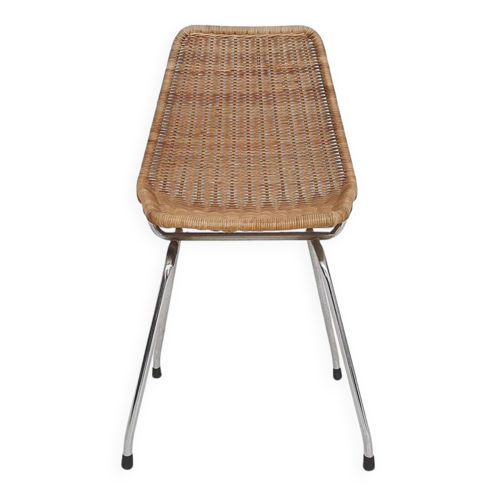 Chaise en rotin et métal, Pays-Bas, années 1960