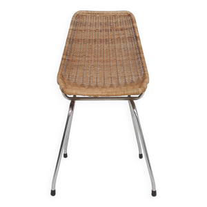 Chaise en rotin et métal,