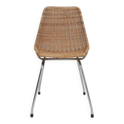 Chaise en rotin et métal, Pays-Bas, années 1960