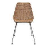 Chaise en rotin et métal, Pays-Bas, années 1960