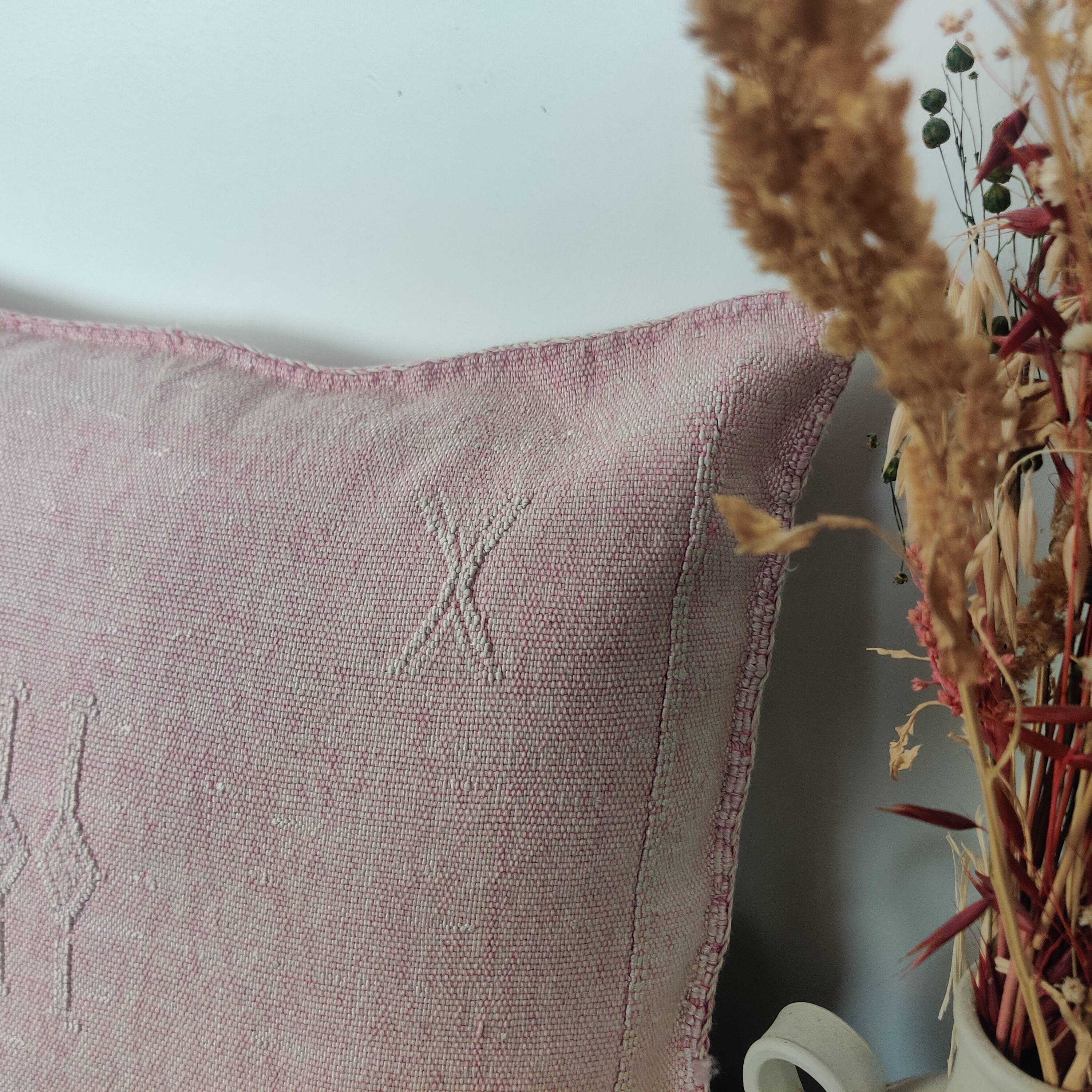 vintage pink Berber cushion