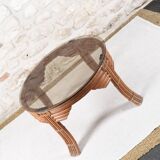 Table basse vintage en rotin