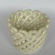White woven ceramic pot