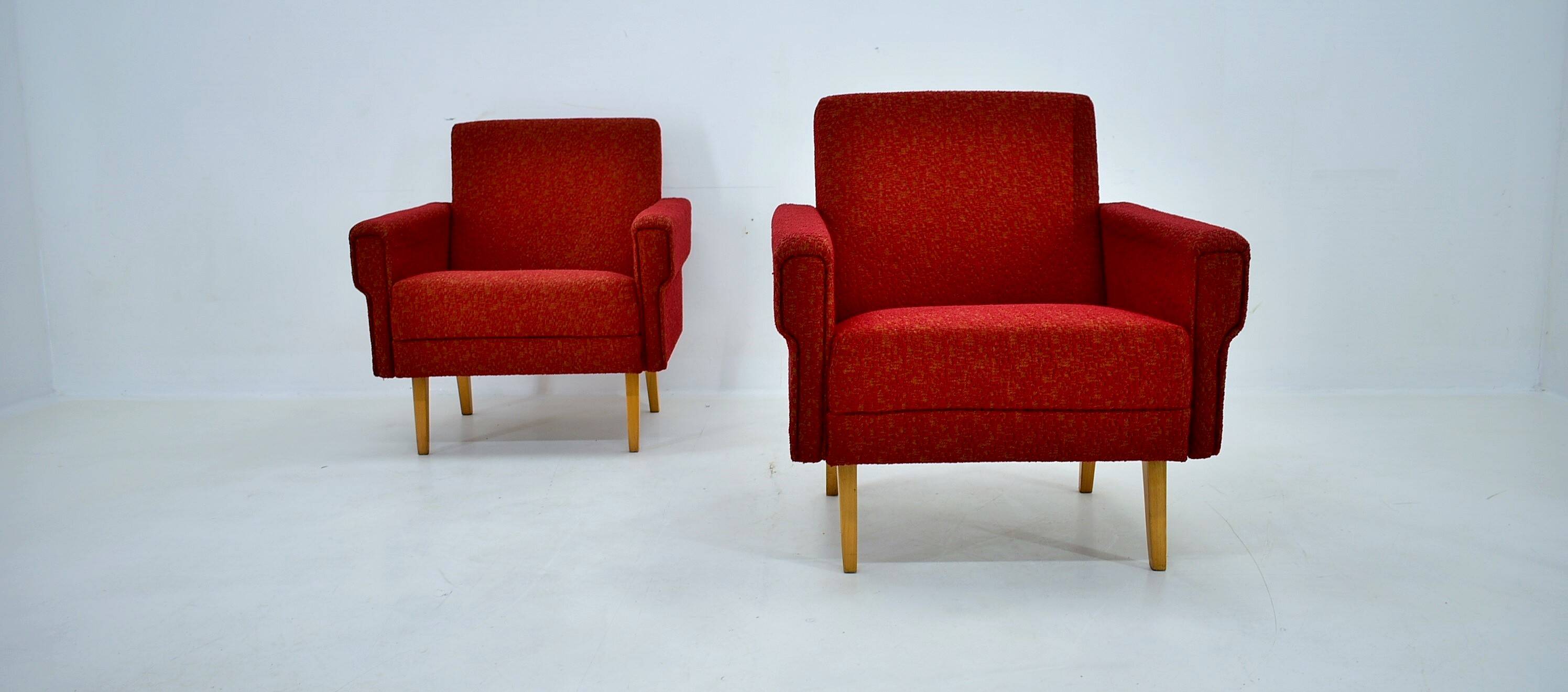 Paire de fauteuils des années 1950, Tchécoslovaquie